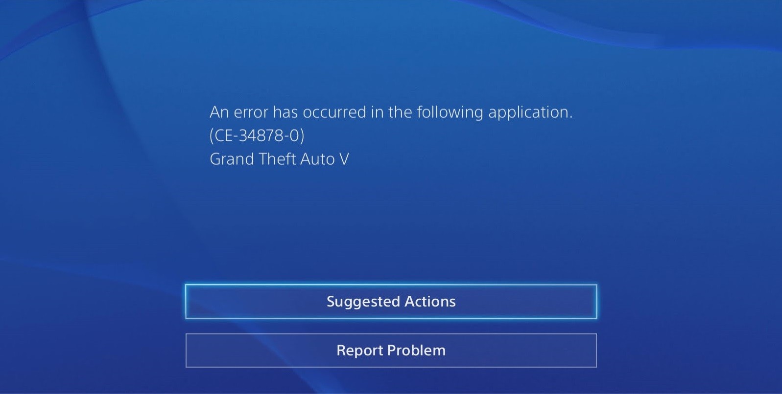 Код ошибки CE-34878-0 на PS4