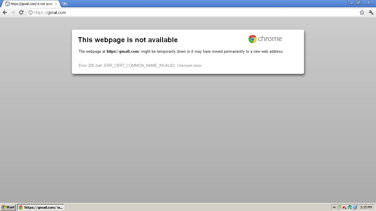 Ошибка ERR_CERT_COMMON_NAME_INVALID