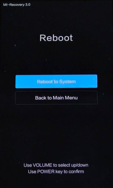 Main menu reboot 5.0. Reboot System. Reboot to System. Reboot System Xiaomi. Сяоми Reboot to System.