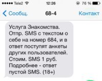 СМС с номера 684 по анкетам знакомств что это