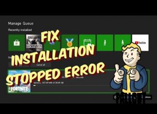 Ошибка Установка остановлена Xbox One