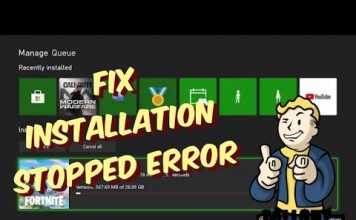 Ошибка Установка остановлена Xbox One